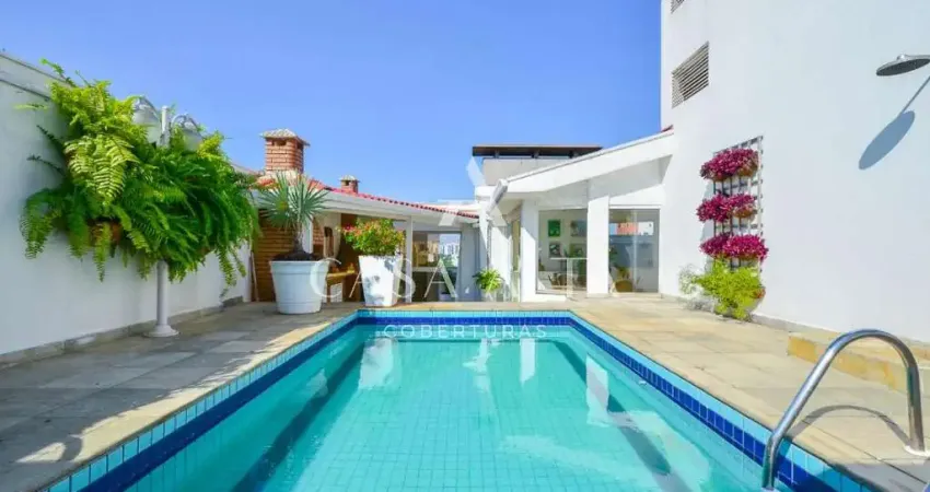 Cobertura duplex no brooklin com 393 m² a.u. sendo: 3 dormitórios (3 suítes) e 3 vagas de garagem.