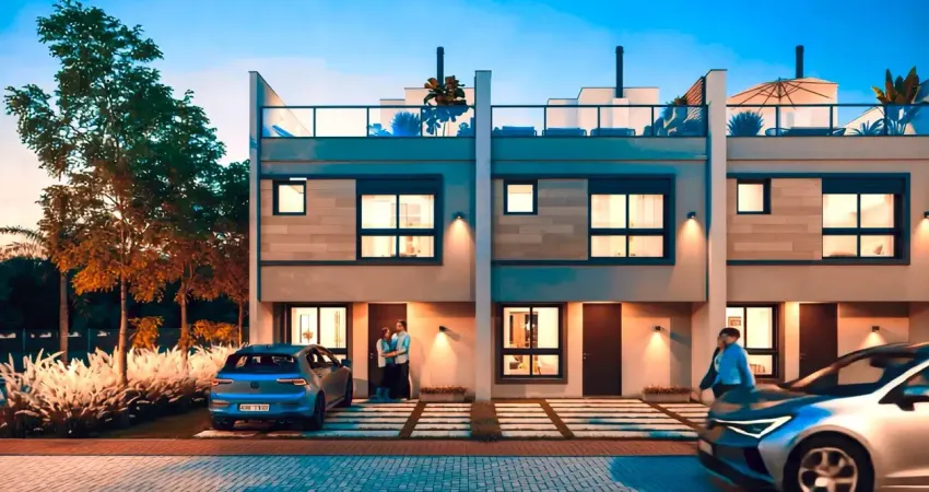 Sobrados de 2 e 3 dormitórios em condomínio com infra de clube em porto alegre.