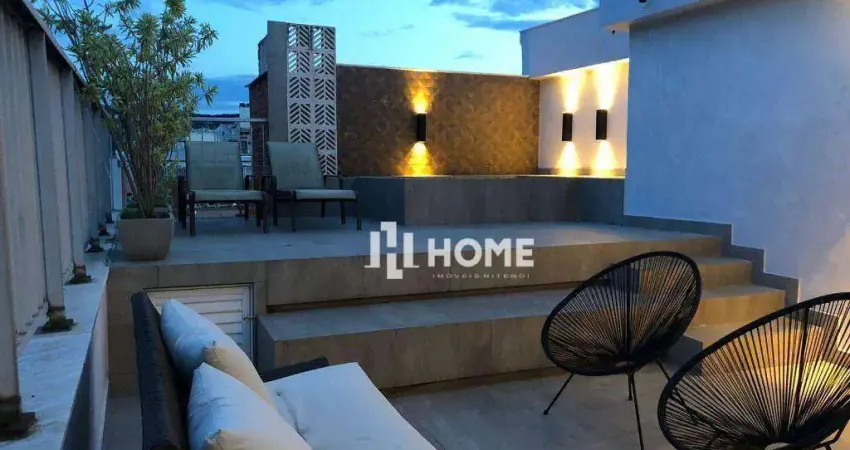 Linda cobertura com 3 dormitórios à venda, sendo 1 suíte, 260 m² por r$ 3.200.000 - icaraí - niterói/rj