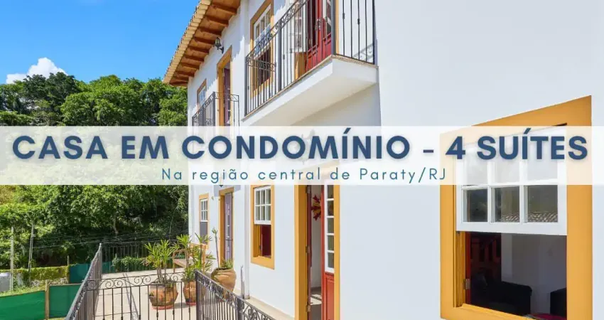 Casa 4 suítes condomínio fechado perto centro histórico de paraty