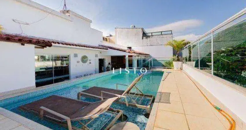 Cobertura linear com vista para pedra da gávea com 3 dormitórios à venda, 296 m² por r$ 2.800.000 - barra da tijuca - rio de janeiro/rj