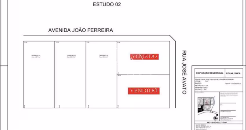Terreno à venda no Centro, Gália 
