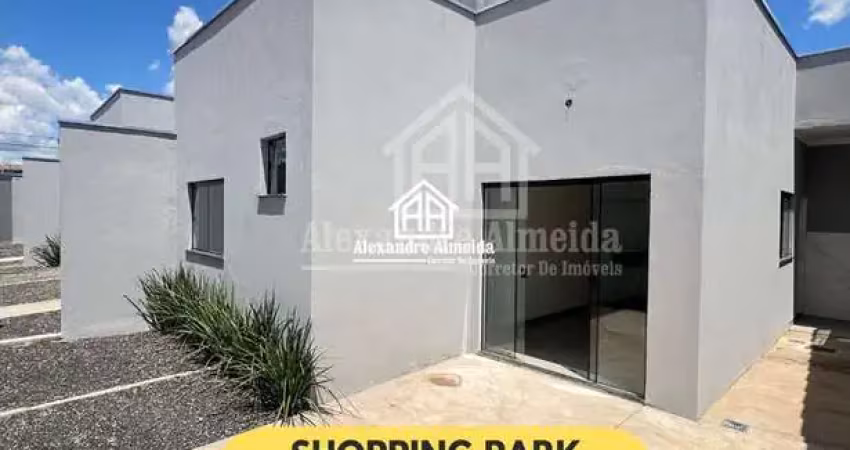 Linda casa nova no shopping park com 2/4 um suite com  jardim