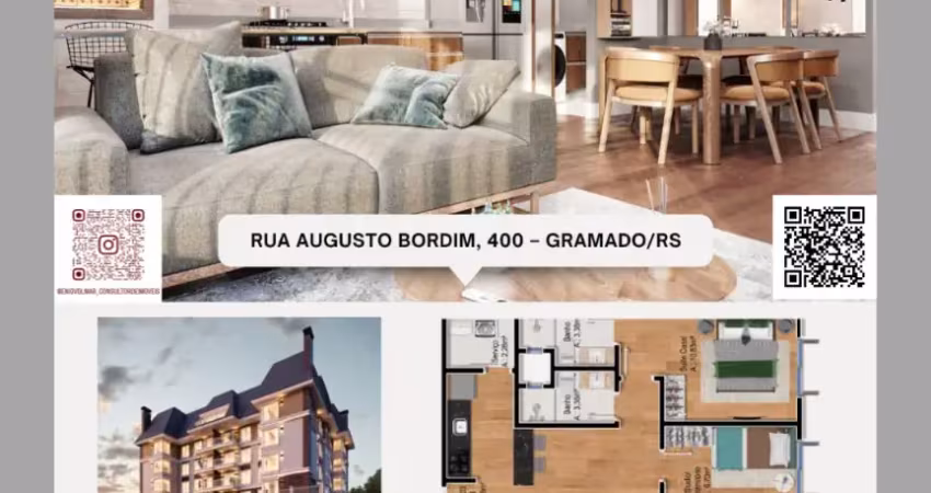 Apartamentos de 2 dormitórios com suíte de alto padrão em gramado