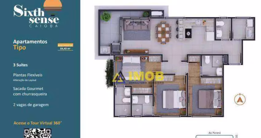 APARTAMENTO 3 SUÍTES CAIOBÁ