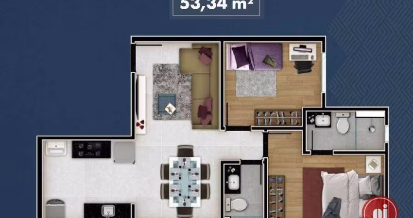 Apartamento com 2 dormitórios à venda, 55 m² por R$ 429.870 - Alto Caiçaras - Belo Horizonte/MG