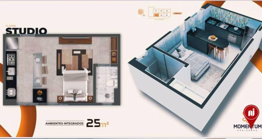 Apartamento com 1 dormitório à venda, 25 m² por R$ 240.000,00 - Coração Eucarístico - Belo Horizonte/MG