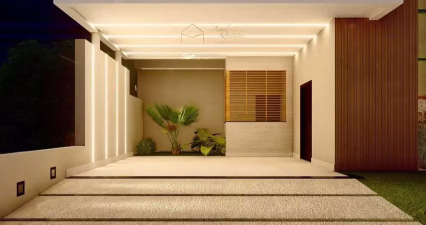 Casa em construção dentro de condomínio com áreas de lazer completa.
