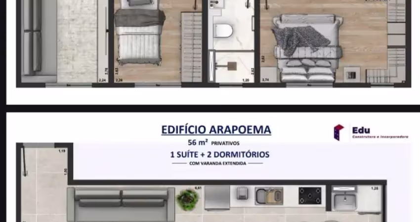 Apartamento em construção na melhor localização da vila nova jaraguá.