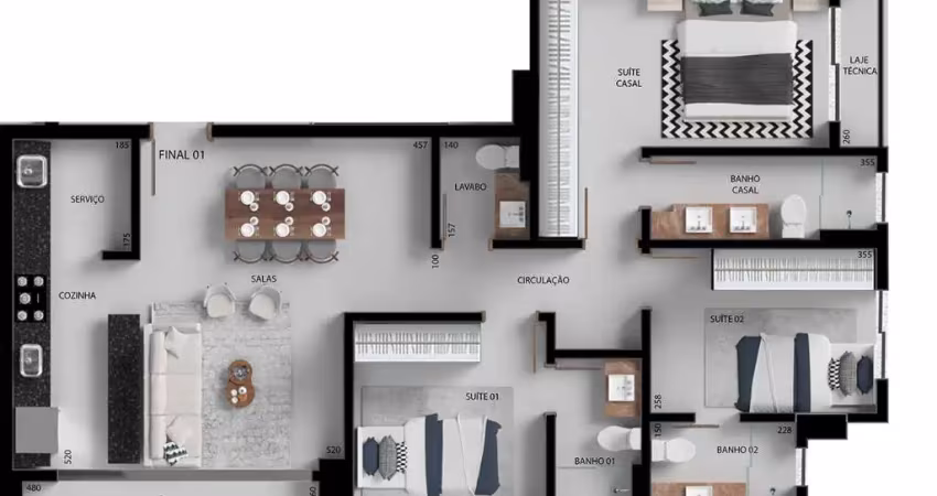 Apartamento com 3 quartos à venda na Avenida Antônio Fidelis, 970, Parque Amazônia, Goiânia