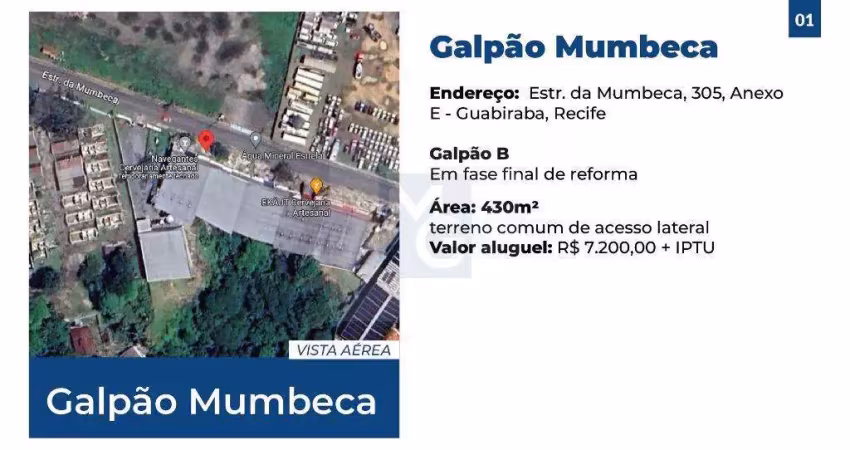 Galpão mumbeça - 430 m² - indústria para alugar no bairro guabiraba em recife/pe