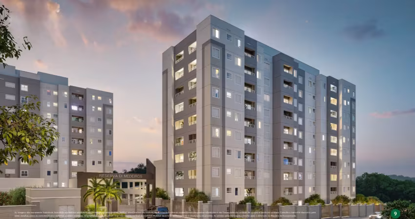 Lançamento de imóvel na planta ,apartamentos de 44 m² 2 dormitórios com sacada-  condominio exclusivo com lazer completo - medeiros -jundiaí/sp