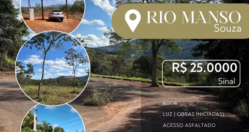 Chácaras 1000m² em souza rio manso. oportunidade única .financiamento próprio e parcelas  fixas.