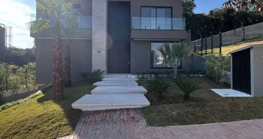 Casa de luxo com 4 suítes, elevador e área de lazer completa com vista para área de preservação permanente no alphaville granja viana