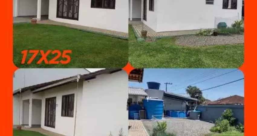 Casa térrea averbada/estuda permuta no negócio/ terreno 17x25 bairro aventureiro - joinville - sc