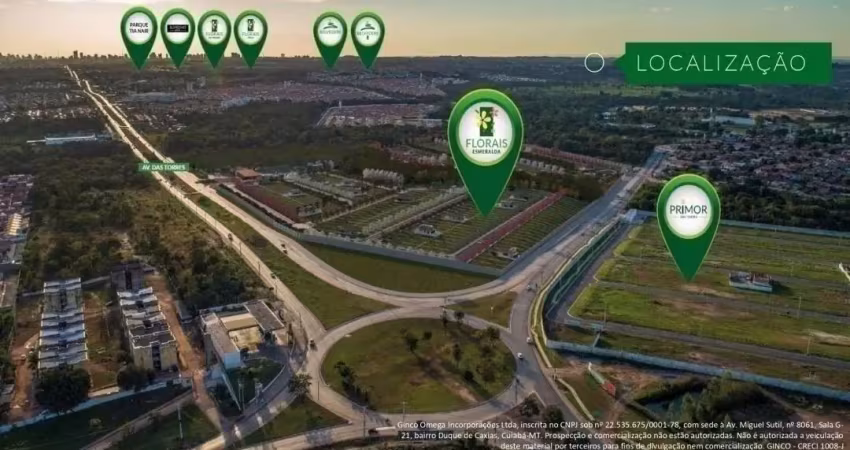 Terreno á venda no condomínio florais esmeralda, área  total 202 m2.