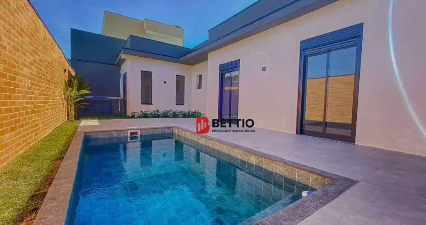 Casa térrea nova com 4 dormitórios sendo 2 suítes, piscina, no condomínio milano, indaiatuba - sp