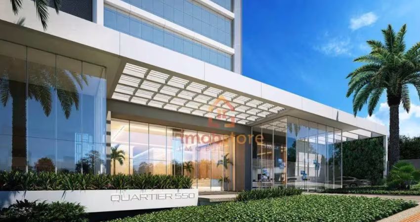Sala para locação no edifício quartier, 239 m² por r$ 15.535,00/mês - palhano 1 - londrina/pr