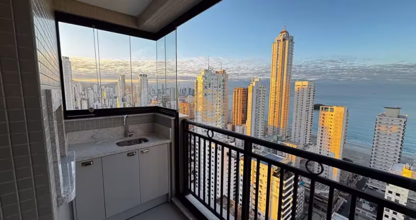 | locação anual | alto padrão com linda vista mar | ap 3 suítes | centro | balneário camboriú