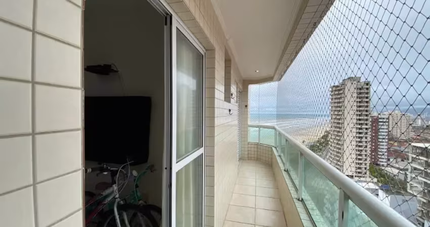 Apartamento de 1 quarto com vista para o mar e churrasqueira na sacada