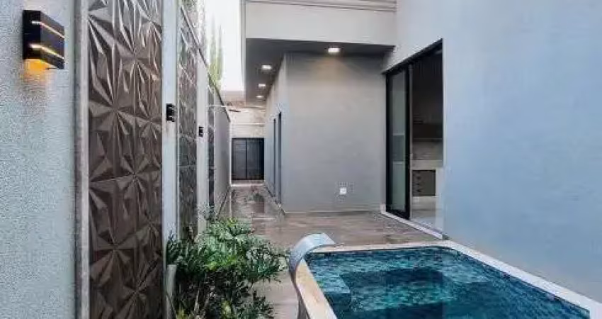 Casa terrea recém construída, com piscina aquecida, home e escritório
