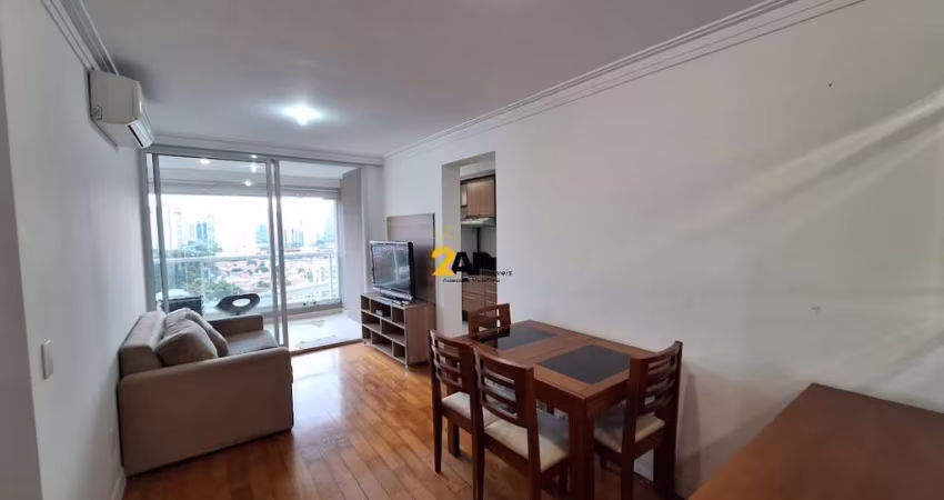 Apartamento mobiliado para venda e locação no Brooklin, 1 dormitório, 1 vaga com 45m²