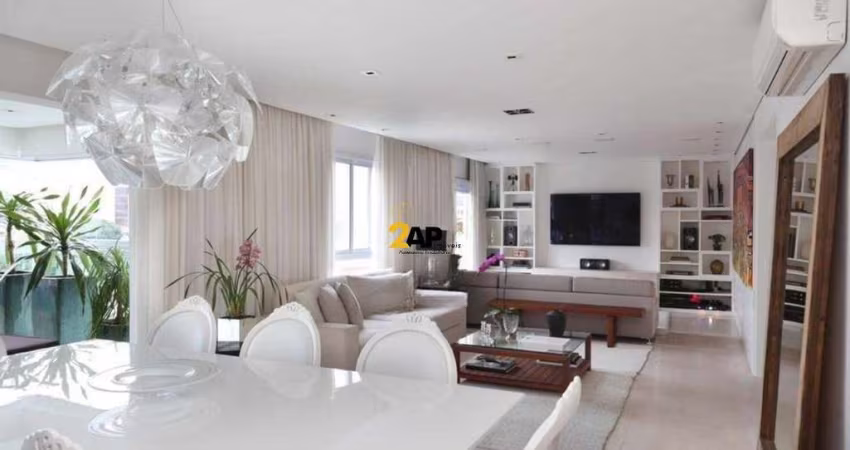 Apartamento de Luxo na Vila Olímpia: 3 quartos, 3 suítes, 3 salas, 5 banheiros, 3 vagas de garagem, 210m² - São Paulo-SP.