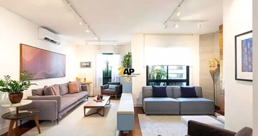 Imperdível oportunidade de adquirir apartamento de luxo em Moema, São Paulo-SP: 3 quartos, 3 suítes, 3 salas, 5 banheiros, 2 vagas de garagem, 184m²!