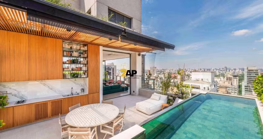 Cobertura de Luxo à Venda em São Paulo-SP, Jardim Paulista  5 Quartos, 4 Suítes, 5 Salas, 5 Vagas de Garagem  408m²