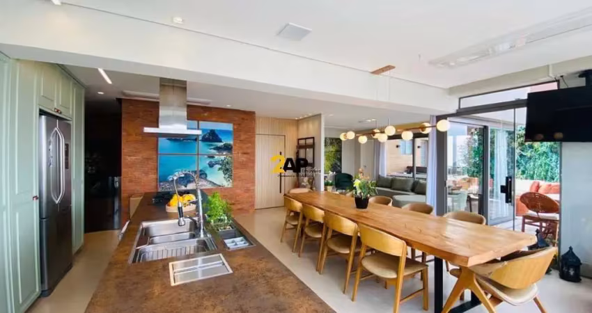 Cobertura duplex mobiliada a venda no brooklin, 3 suítes, 4 vagas com 265 m² .