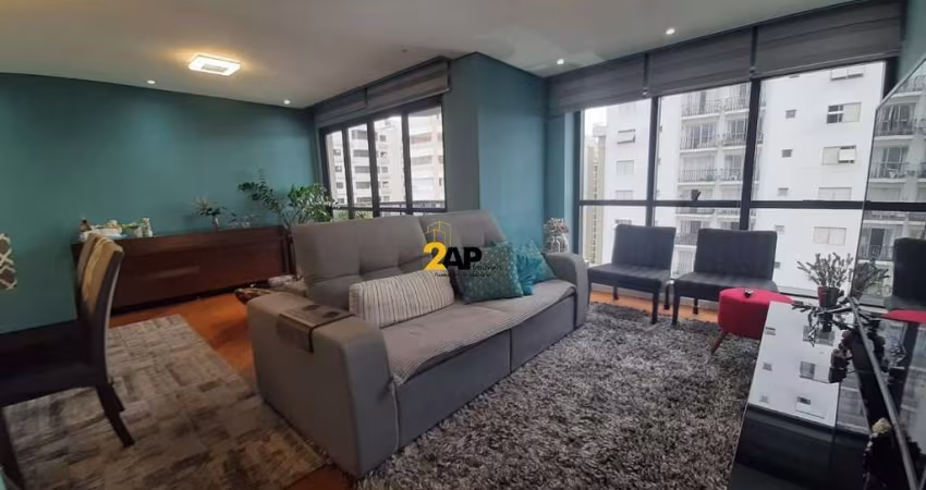 Apartamento à venda no Brooklin Paulista, São Paulo-SP: 3 quartos, 1 suíte, 2 salas, 3 banheiros, 2 vagas de garagem, 122 m².