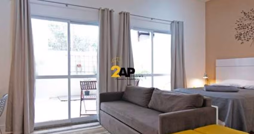 Apartamento Mobiliado para locação em Santo Amaro, São Paulo-SP: 1 quarto, 1 suíte, 1 sala, 1 banheiro, 1 vaga de garagem. Venha conferir!