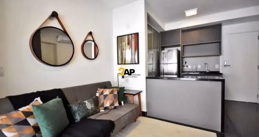 Apartamento à venda com mobília completa em Pinheiros, São Paulo-SP: 1 quarto, 1 sala, 1 banheiro, 1 vaga, 49m² de área.