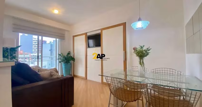 Apartamento mobiliado para locação na vila olímpia, 1 dormitório, 1 vaga de garagem, com 50m²
