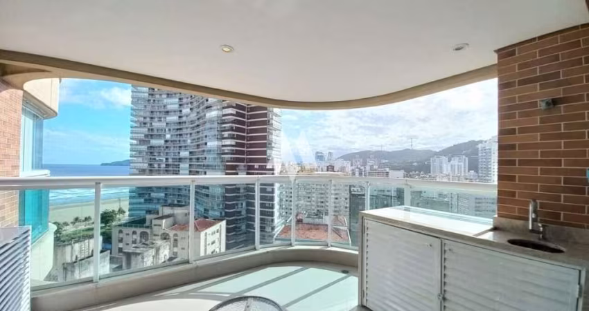 Apartamento/flat mobiliado com 1 dormitório vista mar aluguel R$ 5.500/mês - Pompéia/Santos-SP