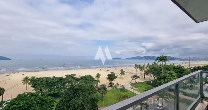 Apartamento padrão de 3 dormitórios com vista total das praias de santos