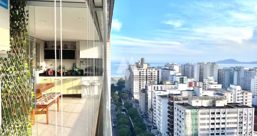 Apartamento vista mar com 3 quartos 2 vagas e lazer à venda no Gonzaga - Santos/SP