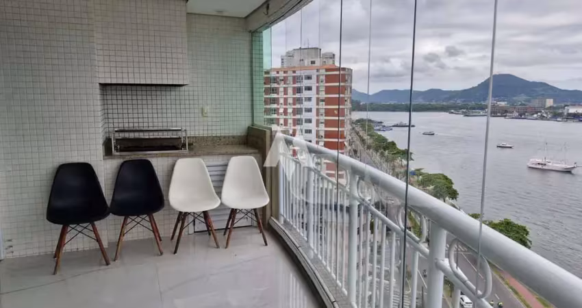 Apartamento com 3 quartos e 5 banheiros para locação, 199 m²  - ponta da praia em santos