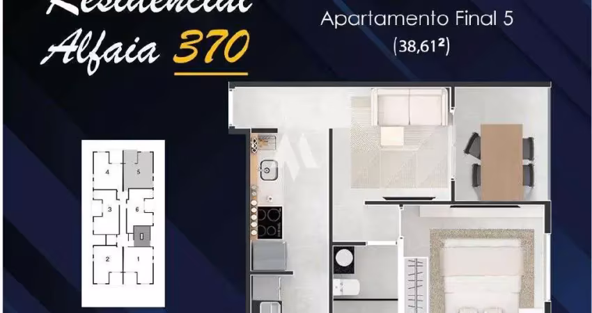 Apartamento com 1 quarto à venda na Rua Alfaia Rodrigues, Embaré, Santos