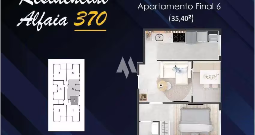 Apartamento com 1 quarto à venda na Rua Alfaia Rodrigues, Embaré, Santos