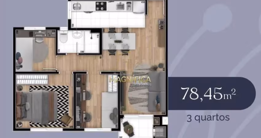 Apartamento com 3 quartos à venda na Rua Rosamélia de Oliveira, 1000, Campo Comprido, Curitiba
