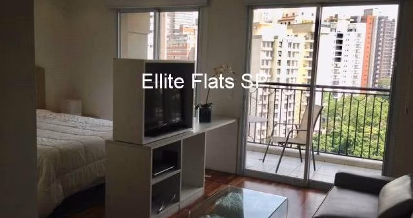 Flat para locação na Vila Nova Conceição, prédio alto padrão totalmente mobiliado, próximo ao Parque Ibirapuera!