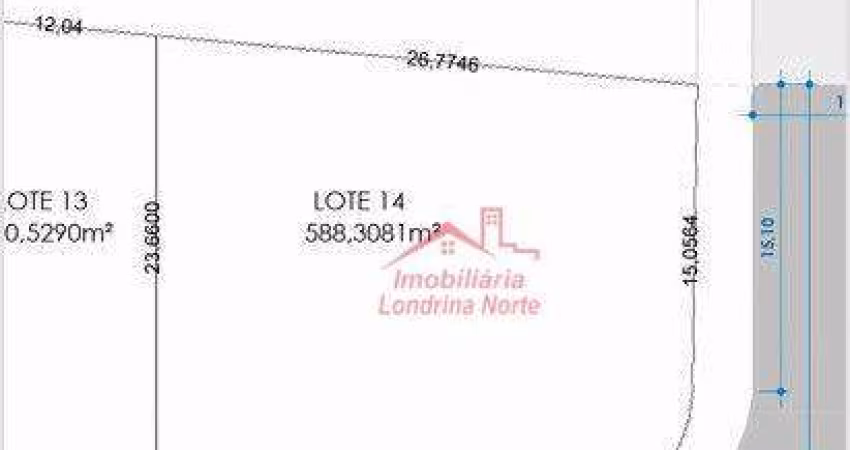 Terreno à venda, 588 m² por R$ 625.000,00 - Conjunto Vivi Xavier - Londrina/PR