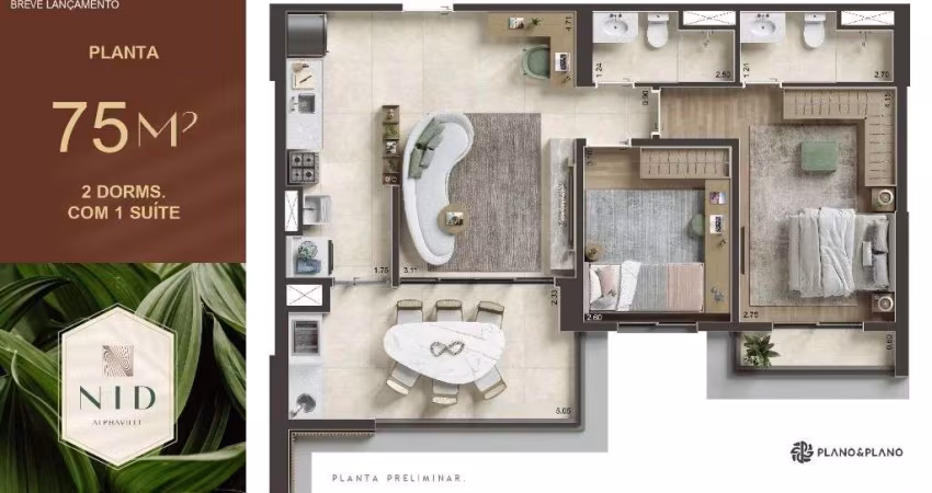 Apartamento com 2 dormitórios à venda, 75 m² por R$ 820.000,00 - Tamboré - Barueri/SP