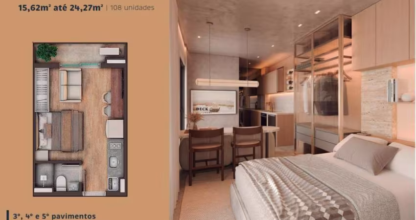 Studio na planta no Centro de Curitiba com 22m², 1 dormitório e 1 vaga - Centro - Curitiba - PR