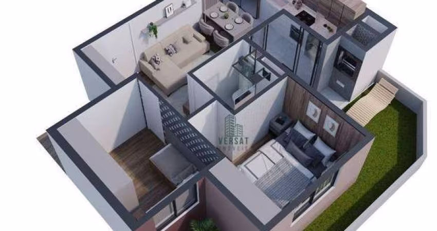Apartamento Garden à venda, 45 m² por R$ 439.203,34 - Novo Mundo - Curitiba/PR