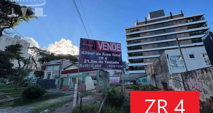 Terreno zr-4 ótima localização com excelente potencial construtivo avenida aguá verde com testada de 21,5 m²