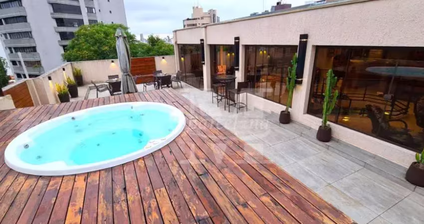 COBERTURA EDIFÍCIO DON GIÁCOMO MOBILIADA MARAVILHOSA 4 DORMS, 3 SUÍTES, AMPLO ESCRITÓRIO, DECK COM SPA , ESPAÇO GOURMET. 3 VAGAS.