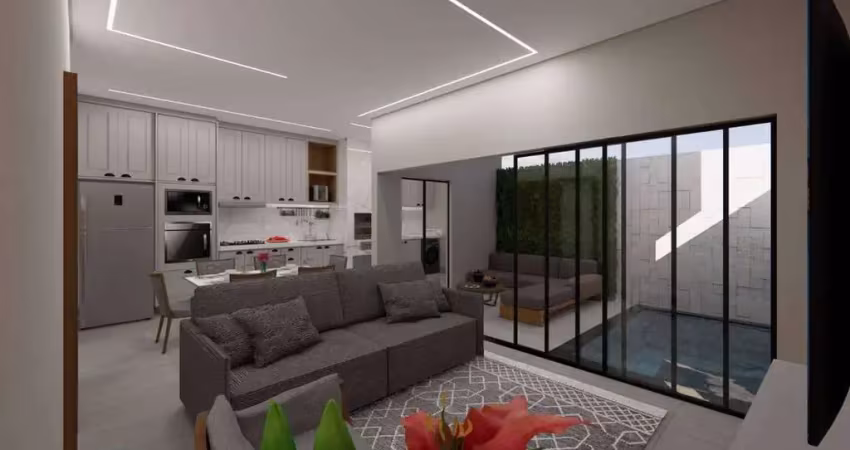 Casa geminada com 1 suíte + 2 quartos, bairro glória