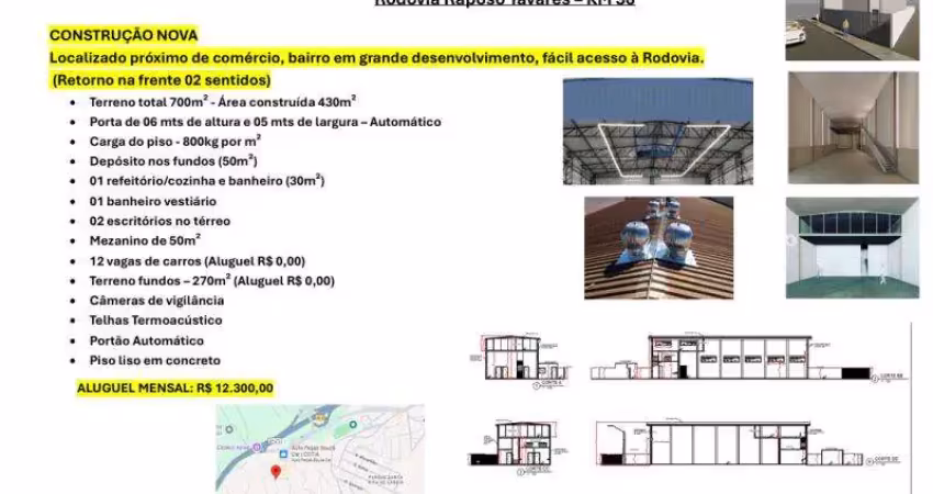 Galpão novo com 430m² - outeiro de passárgada - cotia/sp